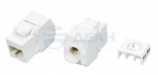 KJ8-8P8C-C6A-180-TLS-WH Hyperline Вставка Keystone Jack