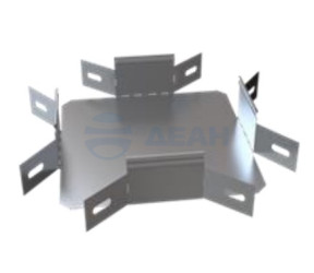                         Ответвитель Х-образный горизонтальный 100х100х0,7 мм (566-200)  (ПожТехКабель) 
						