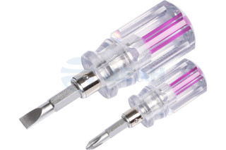                         Отвертка комбинированная, прозрачная рукоятка, двухсторонний стержень 40мм (крестовая PH2, шлицевая SL6) (12-4743) (REXANT) 
						