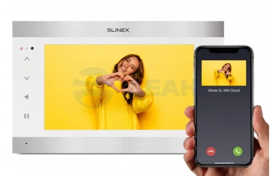 SL-10N Cloud (серебро+белый) SLINEX Видеодомофон