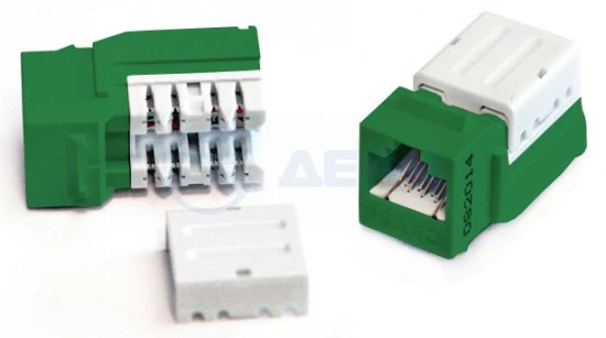 KJNE-8P8C-C5e-90-GN Hyperline Вставка Keystone Jack