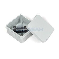                         Коробка распределительная двухкомпонентная (HF) в комплекте с 4-кл. зажимами, сечение до 1,5 мм², 80х80х40 серая (PR80.0168) (Промрукав)
						