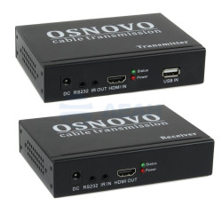                         Удлинитель HDMI, USB и ИК-сигнала TLN-HiKM2+RLN-HiKM2 (OSNOVO) 
						